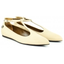 Suèi - T-bar Ballerina of Beige Calf - Handmade in Italy - Luxury Exclusive Collection