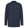 Viola Milano - Sovracamicia in 100% Lino Solid Safari - Navy - Handmade in Italy - Luxury Exclusive Collection