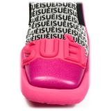 Suèi - Loafers of Bi-Color Jasquard with Fuxia Tou - Handmade in Italy - Luxury Exclusive Collection