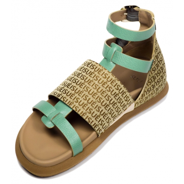 Suèi - Sandals of Bi-Color Jacquard - Handmade in Italy - Luxury Exclusive Collection