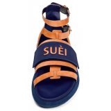 Suèi - Sandals With Velcro Smart/Suèi - Handmade in Italy - Luxury Exclusive Collection