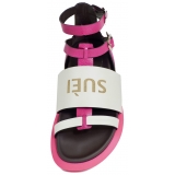 Suèi - Fuxia Sandals with Logo - White - Fuxia - Handmade in Italy - Luxury Exclusive Collection