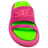 Suèi - Slippers of Suede Fuxia and Green - Fuxia - Green - Luxury Exclusive Collection