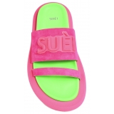 Suèi - Slippers of Suede Fuxia and Green - Fuxia - Green - Luxury Exclusive Collection