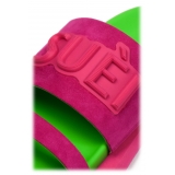 Suèi - Slippers of Suede Fuxia and Green - Fuxia - Green - Luxury Exclusive Collection