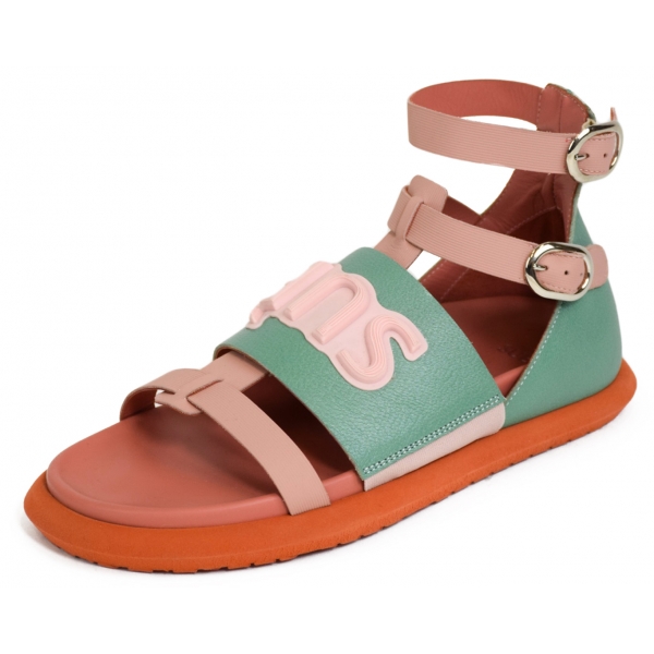 Suèi - Sandals of Tiffany/Rose with Patch Suèi - Handmade in Italy - Luxury Exclusive Collection