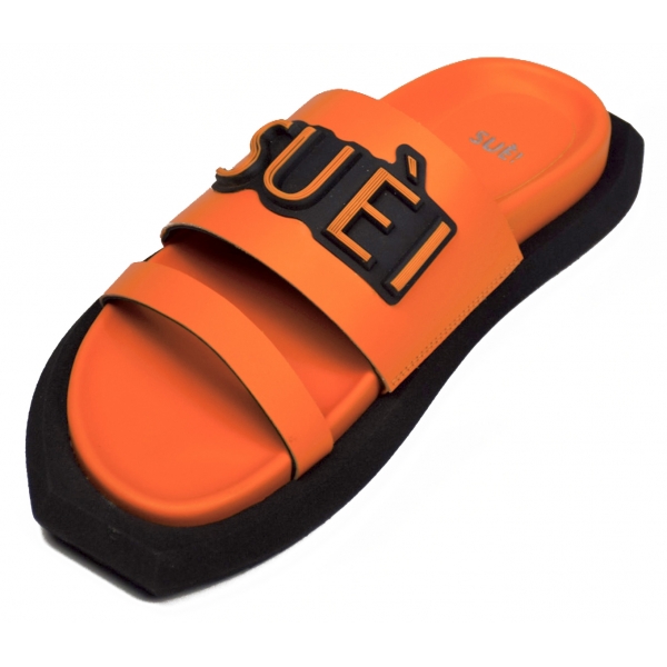 Suèi - Slippers in Orange - Handmade in Italy - Luxury Exclusive Collection