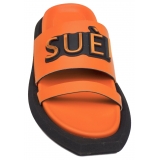 Suèi - Slippers in Orange - Handmade in Italy - Luxury Exclusive Collection