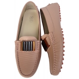 Suèi - Moccasins Colour Blush with Bullets -  Handmade in Italy - Luxury Exclusive Collection