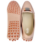 Suèi - Mocassini Colore Blush con Pallottole - Handmade in Italy - Luxury Exclusive Collection