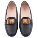 Suèi - Black Moccasins With Bullets -  Handmade in Italy - Luxury Exclusive Collection