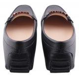 Suèi - Black Moccasins With Bullets -  Handmade in Italy - Luxury Exclusive Collection