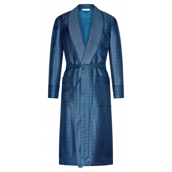 Viola Milano - Unlined Luxury Dressing Gown - Contrast Paisley Pattern - Handmade in Italy - Luxury Exclusive Collection