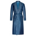 Viola Milano - Unlined Luxury Dressing Gown - Contrast Paisley Pattern - Handmade in Italy - Luxury Exclusive Collection