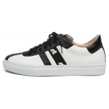 Suèi - Sneakers in Black&white With Gorilla Ribbon - Handmade in Italy - Luxury Exclusive Collection