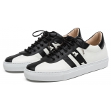 Suèi - Sneakers in Black&white With Gorilla Ribbon - Handmade in Italy - Luxury Exclusive Collection