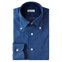 Viola Milano - Classic Denim Button-Down Collar Dress Shirt - Denim - Handmade in Italy - Luxury Exclusive Collection