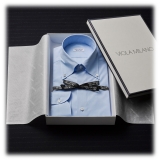 Viola Milano - Classic Solid Button-Down Collar Dress Shirt - Classic Blue - Handmade in Italy - Luxury Exclusive Collection