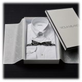 Viola Milano - Camicia Elegante con Collo Abbottonato in Tinta Unita - Bianco - Handmade in Italy - Luxury Exclusive Collection