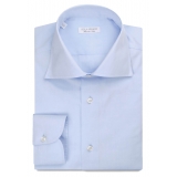 Viola Milano - Classic Solid Cut-Away Collar Dress Shirt - Classic Blue - Handmade in Italy - Luxury Exclusive Collection