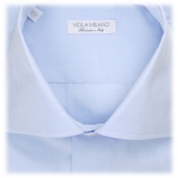 Viola Milano - Classic Solid Cut-Away Collar Dress Shirt - Classic Blue - Handmade in Italy - Luxury Exclusive Collection