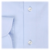 Viola Milano - Classic Solid Cut-Away Collar Dress Shirt - Classic Blue - Handmade in Italy - Luxury Exclusive Collection