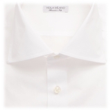 Viola Milano - Camicia Elegante Classica con Colletto Tagliato - Bianco - Handmade in Italy - Luxury Exclusive Collection