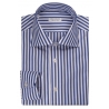 Viola Milano - Como Stripe Cut-Away Collar Dress Shirt - Light Blue/White - Handmade in Italy - Luxury Exclusive Collection