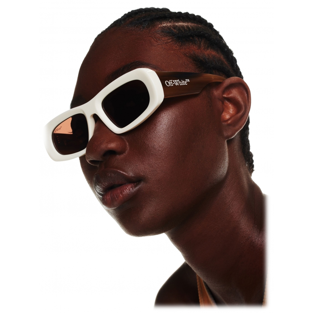 Off-White - Austin Sunglasses - White Brown - Luxury - Off-White Eyewear -  Avvenice