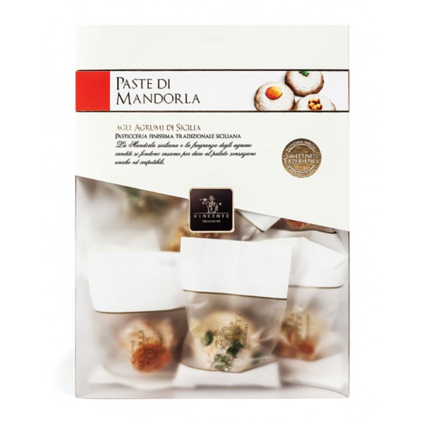 Vincente Delicacies - Paste di Mandorla Sicilia Agrumi - Fine Pasticceria in Confezione Crystal