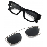 Giorgio Armani - Women’s Irregular-Shaped Glasses with Clip - Black - Sunglasses - Giorgio Armani Eyewear