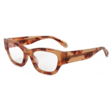 Giorgio Armani - Irregular-Shaped Glasses with Clip - Tortoiseshell Yellow Pattern - Sunglasses