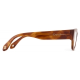 Giorgio Armani - Irregular-Shaped Glasses with Clip - Tortoiseshell Brown Pattern - Sunglasses - Giorgio Armani Eyewear