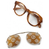 Giorgio Armani - Panto Glasses with Clip - Tortoiseshell Yellow - Sunglasses - Giorgio Armani Eyewear