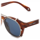 Giorgio Armani - Occhiali da Sole con Clip Forma Phantos - Marrone Tartarugato - Occhiali da Sole - Giorgio Armani Eyewear