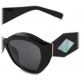 Giorgio Armani - Men’s Panto Glasses with Clip - Deep Black - Sunglasses - Giorgio Armani Eyewear