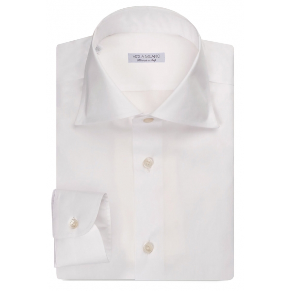 Viola Milano - Solid Carlo Riva Cutaway-Collar Shirt - White - Handmade in Italy - Luxury Exclusive Collection