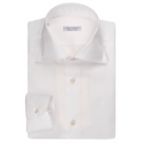 Viola Milano - Solida Camicia Carlo Riva con Colletto Cutaway - Bianco - Handmade in Italy - Luxury Exclusive Collection