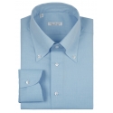 Viola Milano - Solid Carlo Riva Etamine Cotton Button-Down Shirt - Light Blue - Handmade in Italy - Luxury Exclusive Collection