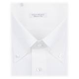 Viola Milano - Solid Carlo Riva Popline Doppio Button-Down Shirt - White - Handmade in Italy - Luxury Exclusive Collection