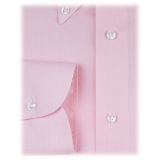 Viola Milano - Solid Carlo Riva Voila Tela Button-Down Shirt - Pink - Handmade in Italy - Luxury Exclusive Collection