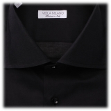 Viola Milano - Camicia Elegante con Colletto Cut-Away Tinta Unita - Blu Notte - Handmade in Italy - Luxury Exclusive Collection