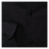 Viola Milano - Solid Cut-Away Collar Dress Shirt - Midnight Navy - Handmade in Italy - Luxury Exclusive Collection