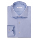 Viola Milano - Solid Handmade Cutaway-Collar Shirt - Light Blue - Handmade in Italy - Luxury Exclusive Collection