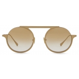 Giorgio Armani - Occhiali da Sole Donna Forma Rotonda - Oro Pallido Marrone Chiaro - Occhiali da Sole - Giorgio Armani Eyewear