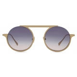 Giorgio Armani - Occhiali da Sole Donna Forma Rotonda - Argento Pallido Oro - Giorgio Armani Eyewear