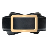Goldfels - Gold I - Calfskin Jet Black - Nero - Cintura - Made in Italy - Luxury Exclusive Collection