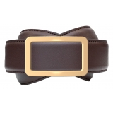 Goldfels - Gold I - Calfskin Chocolate Brown - Brown - Belt - Made in Italy - Luxury Exclusive Collection