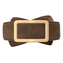 Goldfels - Gold I - Suede Havana Brown - Brown - Belt - Made in Italy - Luxury Exclusive Collection