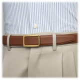 Goldfels - Gold I - Calfskin Cognac Brown - Brown - Belt - Made in Italy - Luxury Exclusive Collection